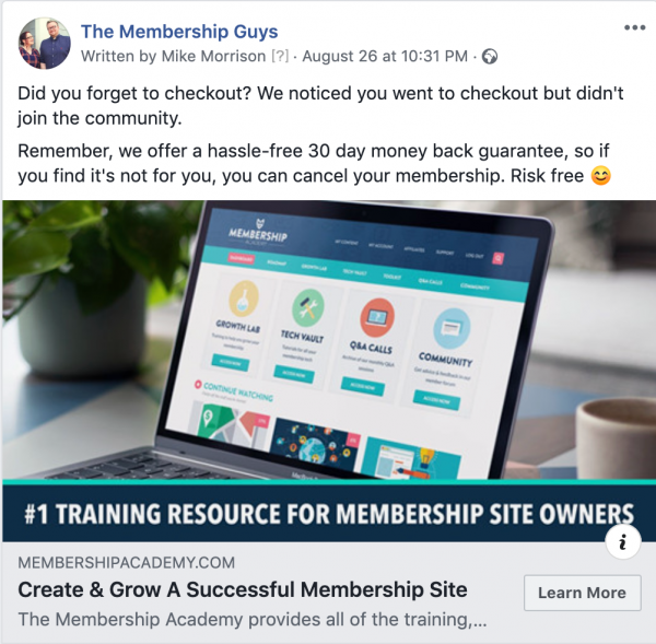 Membership Marketing - Facebook Remarketing