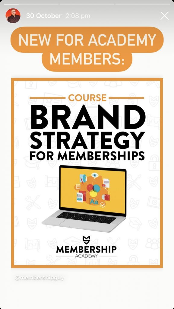 Branding Strategy for Memberships Course Instagram Story