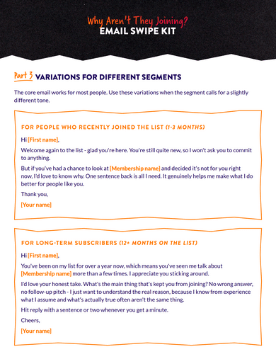 The "Why Aren't They Joining?" Email Swipe Kit