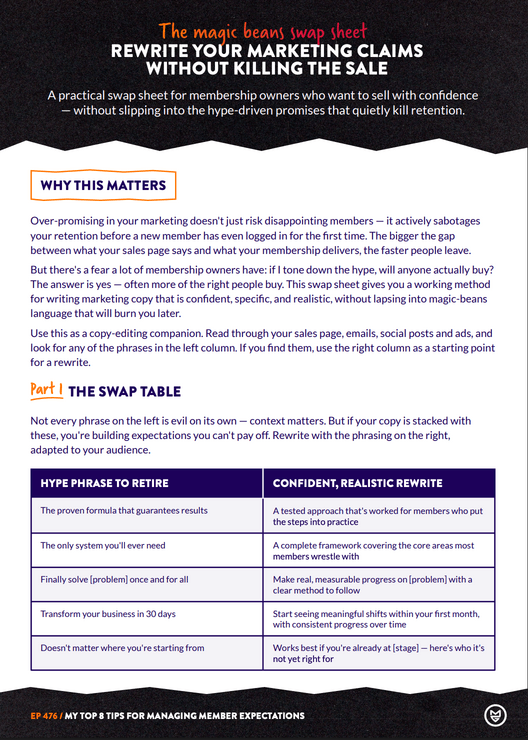 The "Magic Beans" Copy Swap Sheet